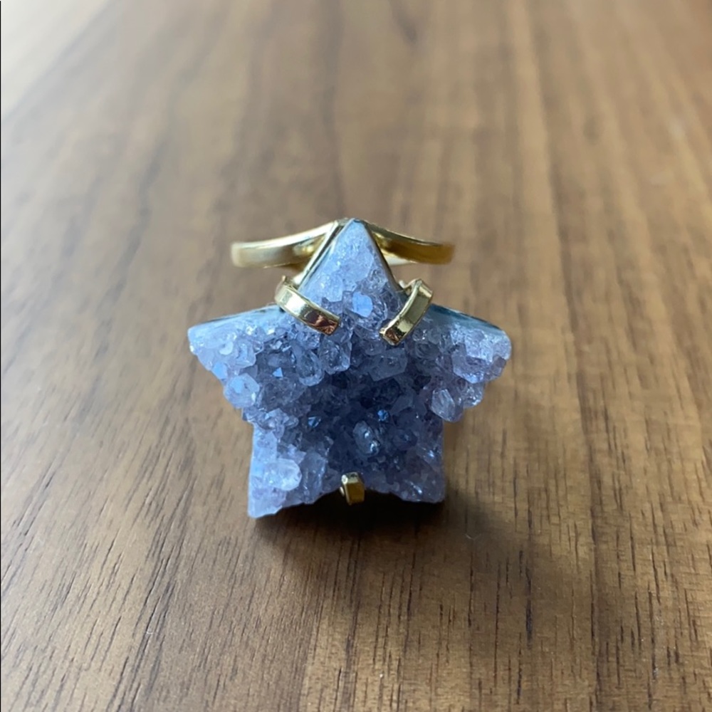 Hespera Adjustable Druzy Star Ring